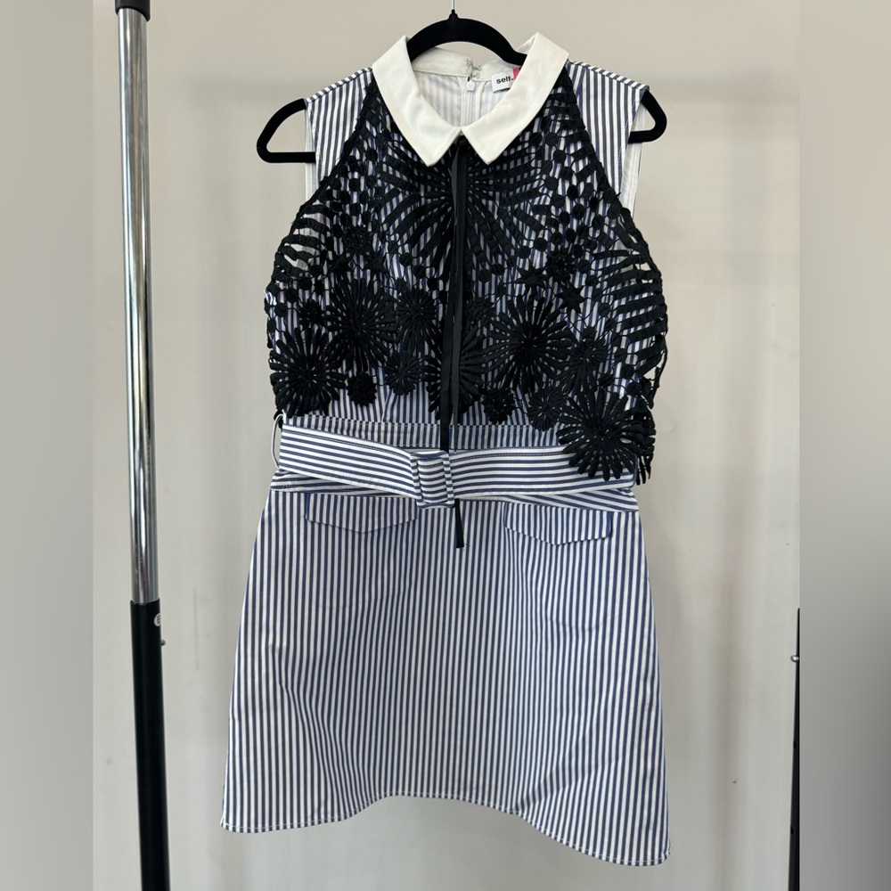 Self-Portrait Striped Mini Dress